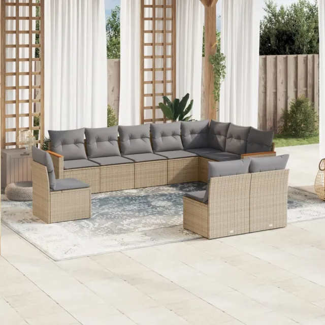 vidaXL Patio Sofa Set 10-zits Beige and Grey, foto 2