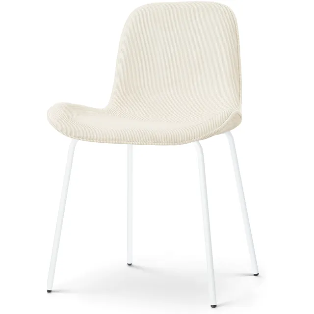Nolon Nora-Fé eetkamerstoel rib beige - wit onderstel