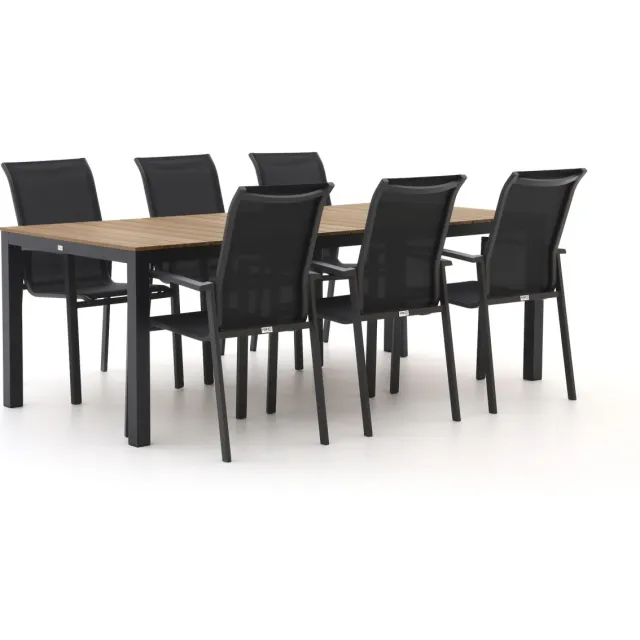 Bellagio tuinmeubelen Forza Centallo/Fidenza 220cm dining tuinset 7-delig stapelbaar, foto 2
