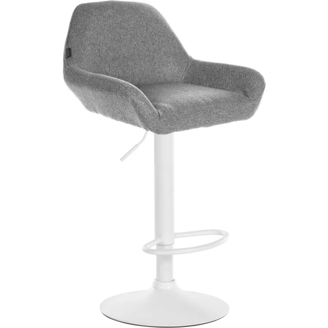 Luxe Comfort Barkruk - Verstelbaar - Stof - Grijs wit/grijs