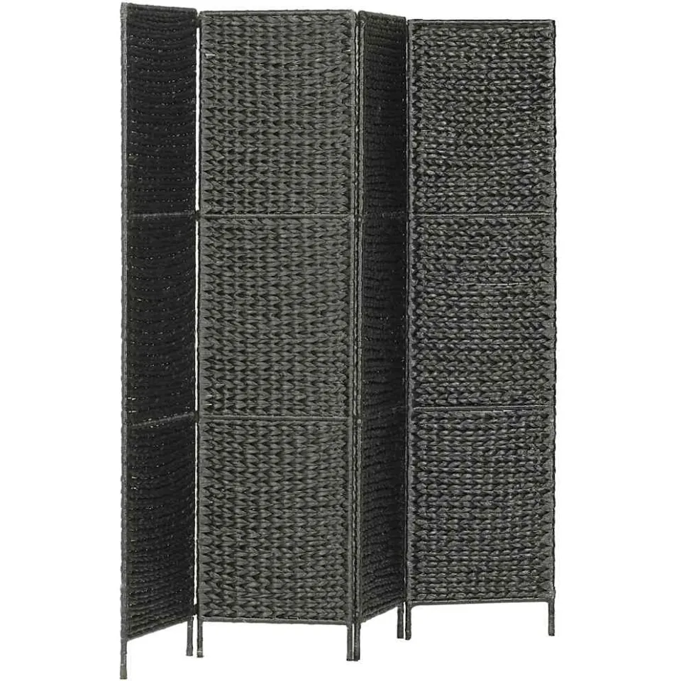 vidaXL Kamerscherm met 4 panelen 154x160 cm waterhyacint zwart, foto 2