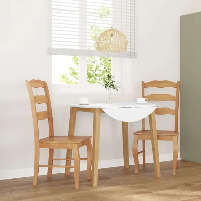 vidaXL Eetkamerstoelen 2 stuks natuurlijk massief hout rubber bruin, foto 2
