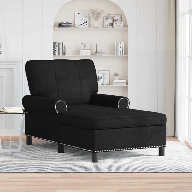 vidaXL Chaise Lounge Zwart Stof 91 x 157 x 91 cm