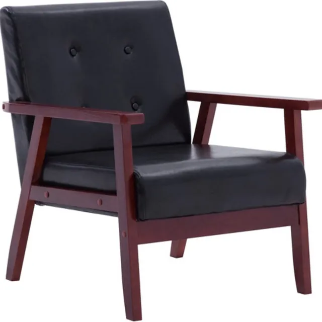 vidaXL Fauteuil - kunstleer - zwart