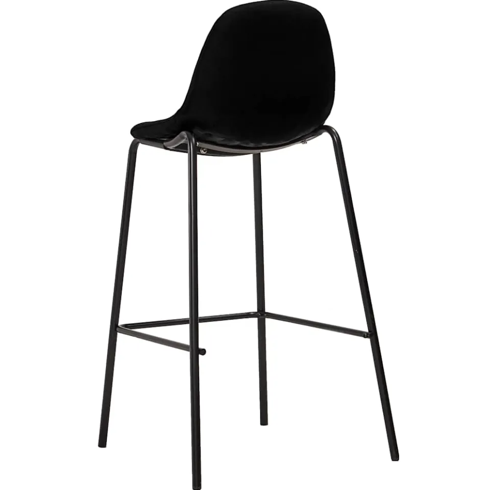 vidaXL Barstoelen 4 st stof zwart, foto 4
