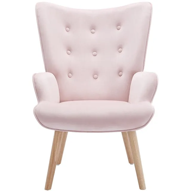 Vente-unique Fauteuil van roze velours VATELY
