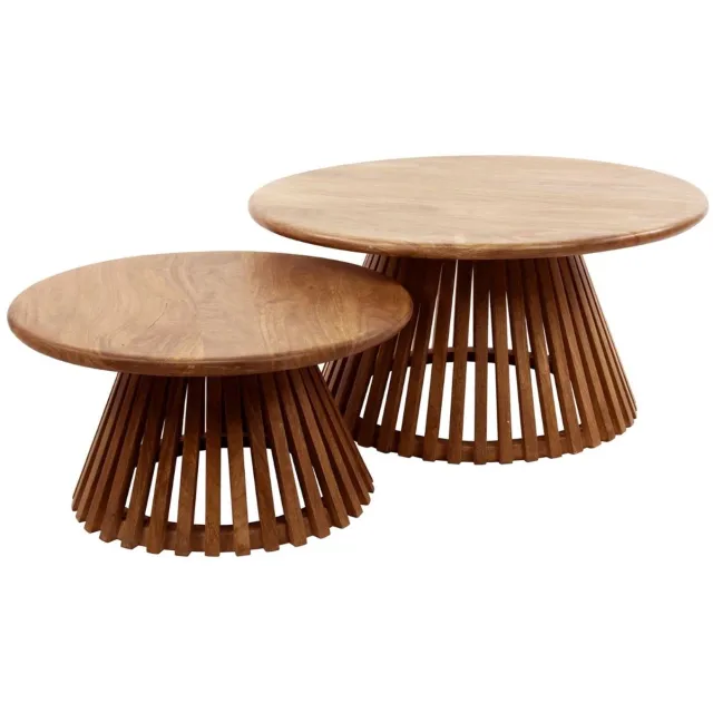 Fraaai Odila ronde salontafels - set van 2 Naturel