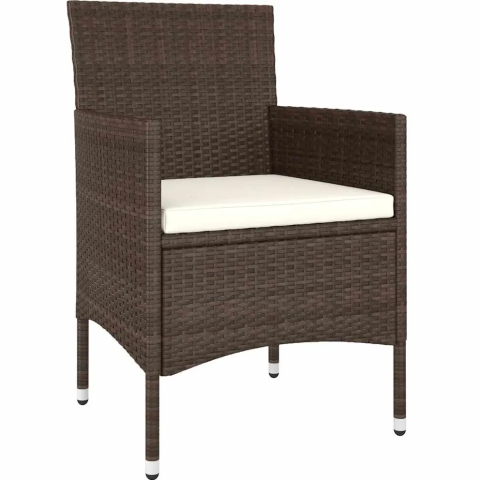 vidaXL 5-delige Loungeset poly rattan bruin