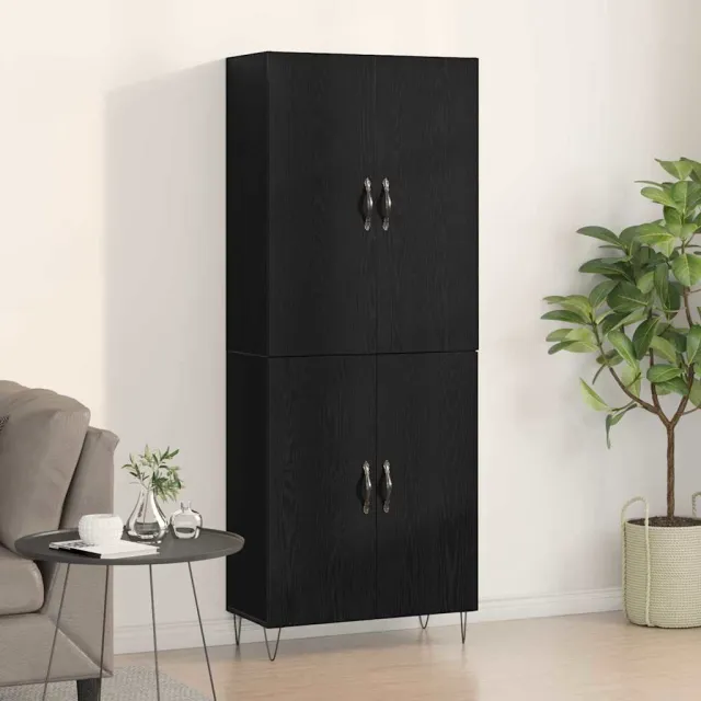 vidaXL Wandkast 2 st Zwart eiken 69,5 x 34 x 90 cm Bewerkt hout, foto 2