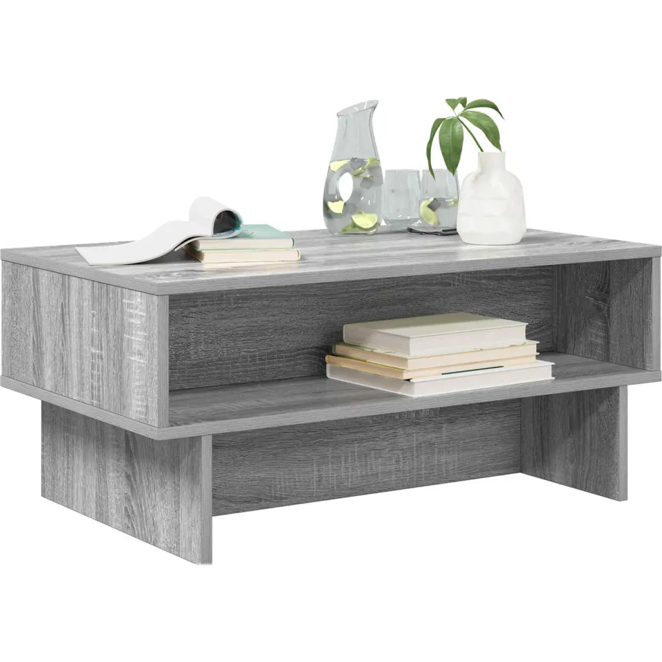 vidaXL Salontafel Grijs Sonoma 80 x 46 x 35 cm Bewerkt hout