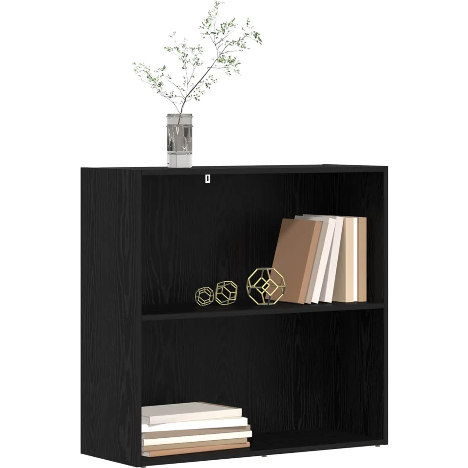 vidaXL Boekenkast 80 x 30 x 76,5 cm Bewerkt hout Zwart Eiken