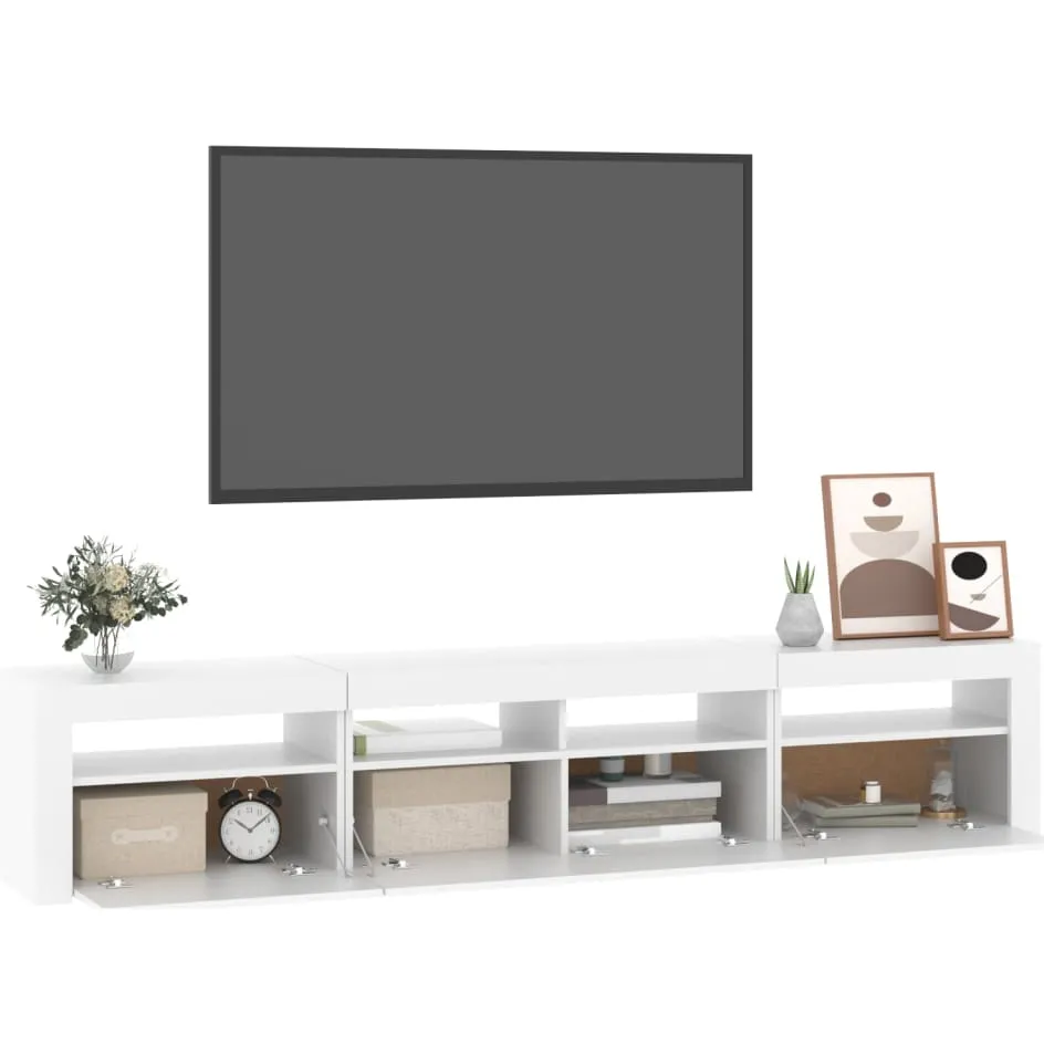 vidaXL Tv-meubel met LED-verlichting 210x35x40 cm wit, foto 3