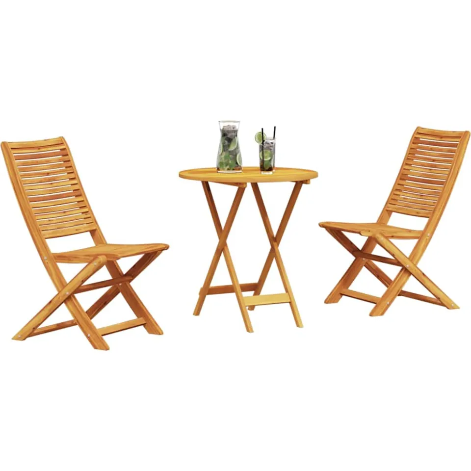 vidaXL Vouw Bistro Set 3 st Bruin Massief Acaciahout