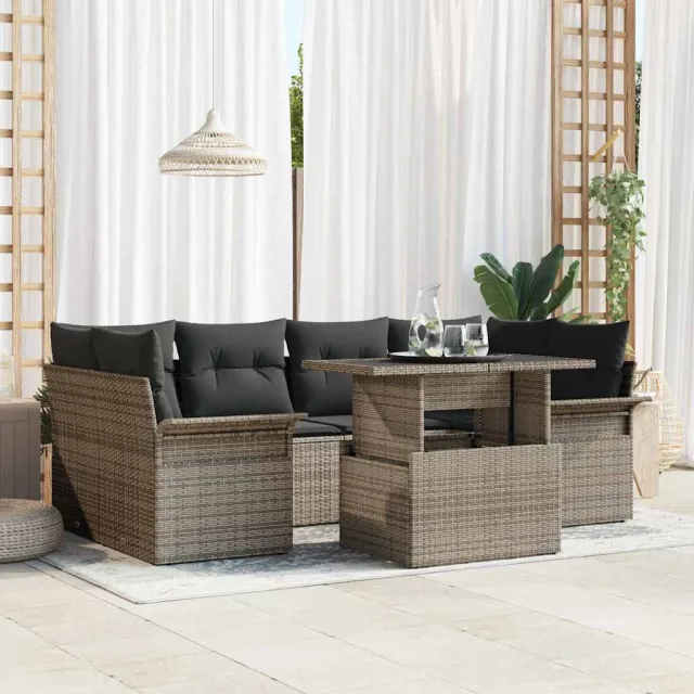 vidaXL Tuin Sofa Set 7 st Grijs [Synthetisch]: Poly Rattan, foto 2