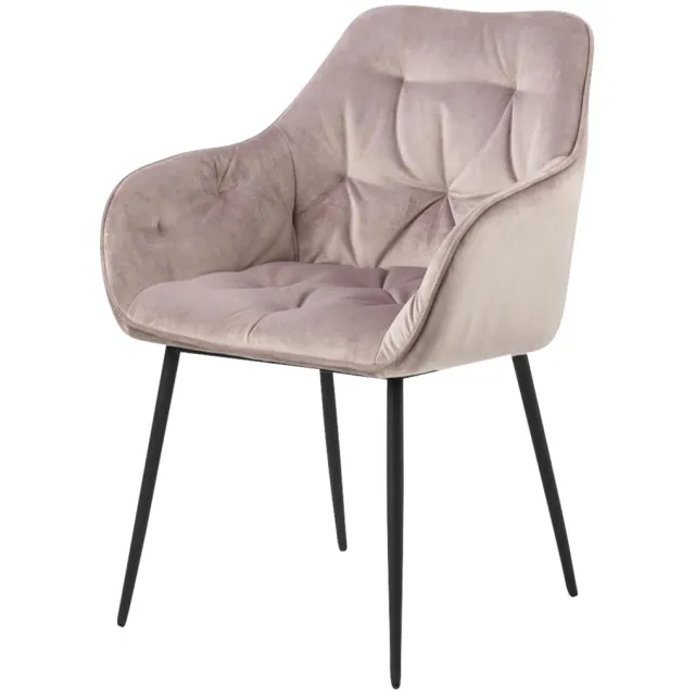Lisomme Arian velvet eetkamerstoel oud roze