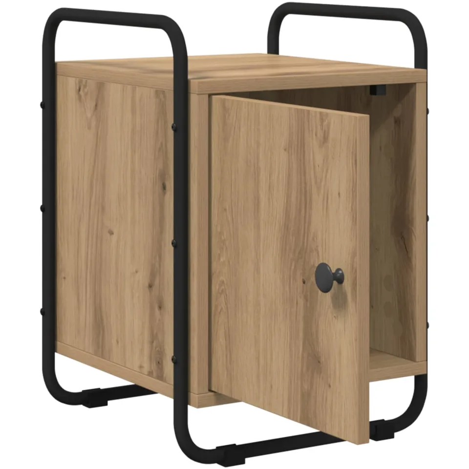 vidaXL Nachtkastje Artisanaal eiken 35 x 36.5 x 50 cm Bewerkt hout, foto 4