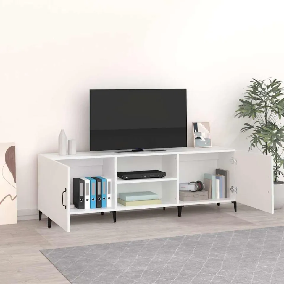 vidaXL Tv-meubel 150x30x50 cm bewerkt hout wit, foto 3