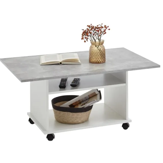 salontafel Louisiane beton Grijs | Wit