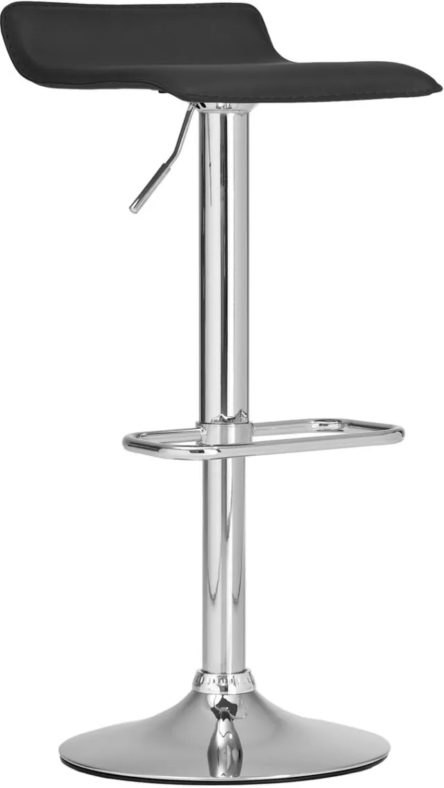 Luxe Comfort Barkruk - Verstelbaar - Zwart zwart/chroom