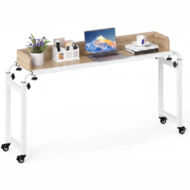 GranMaison Laptoptafel op Wielen - Bedtafeltje - Bijzettafel - Naturel