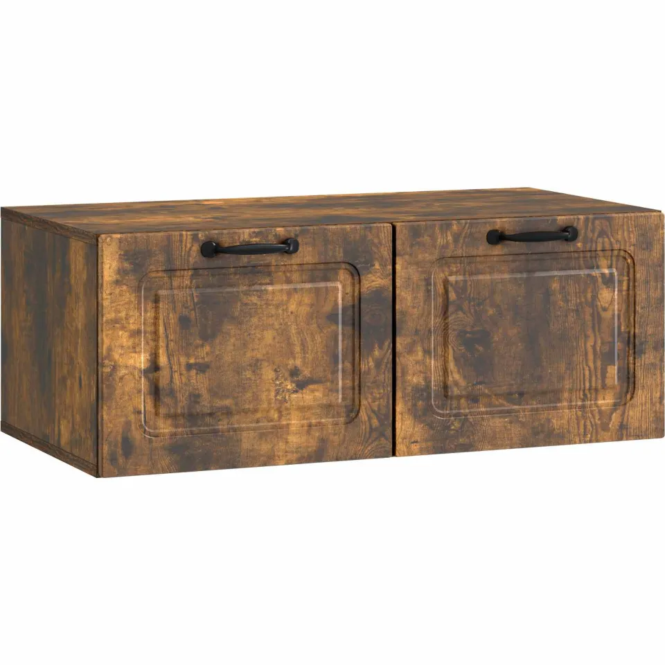 vidaXL Wandbeugel TV-kast Gerookt eiken 78,5 x 41 x 30 cm Bewerkt hout, foto 3