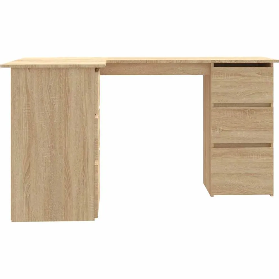 vidaXL Hoekbureau 145x100x76 cm bewerkt hout sonoma eikenkleurig Bruin