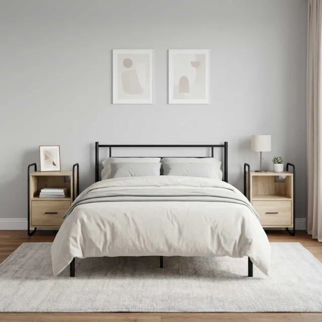 vidaXL Hangend nachtkastje 2 st Sonoma Eiken 40 x 30 x 60 cm Bruin