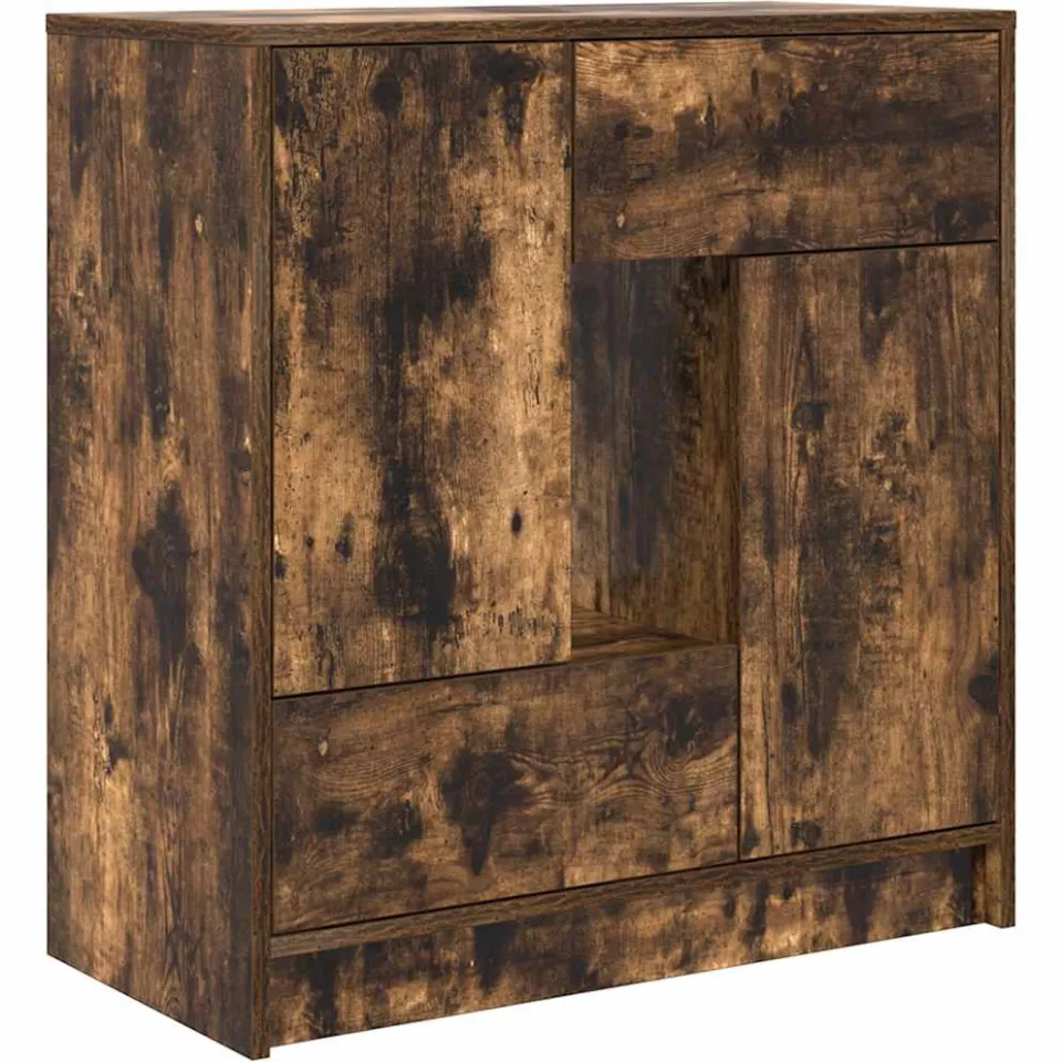 vidaXL Dressoir met lades en deuren 70,5x34x74,5 cm gerookt eiken Bruin