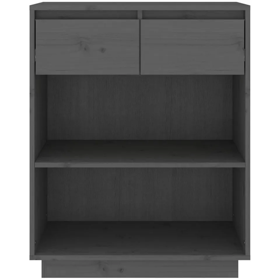 vidaXL Wandkast 60x34x75 cm massief grenenhout grijs, foto 4