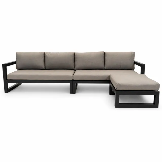 VITA Grosso 4-zits bank + hocker antraciet