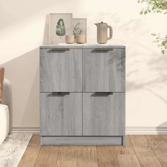 vidaXL Dressoir 60x30x70 cm bewerkt hout grijs sonoma eiken, foto 2
