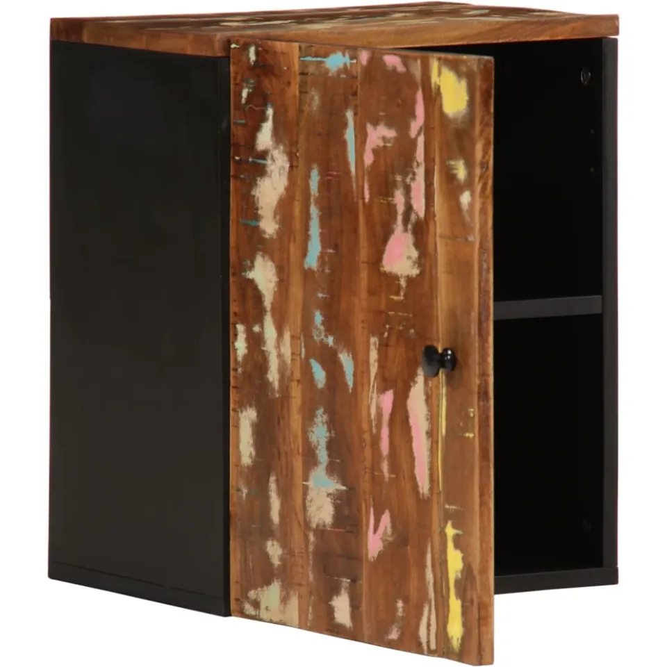 vidaXL Badkamerwandkast 38x33x48 cm massief recycled hout meerkleurig, foto 3