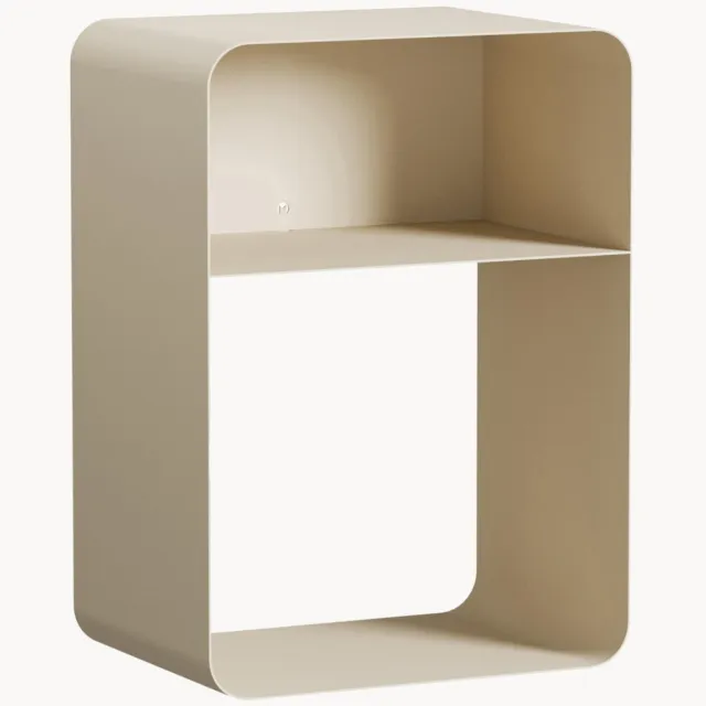 Metallbude Handgemaakt metalen nachtkastje Damio Beige