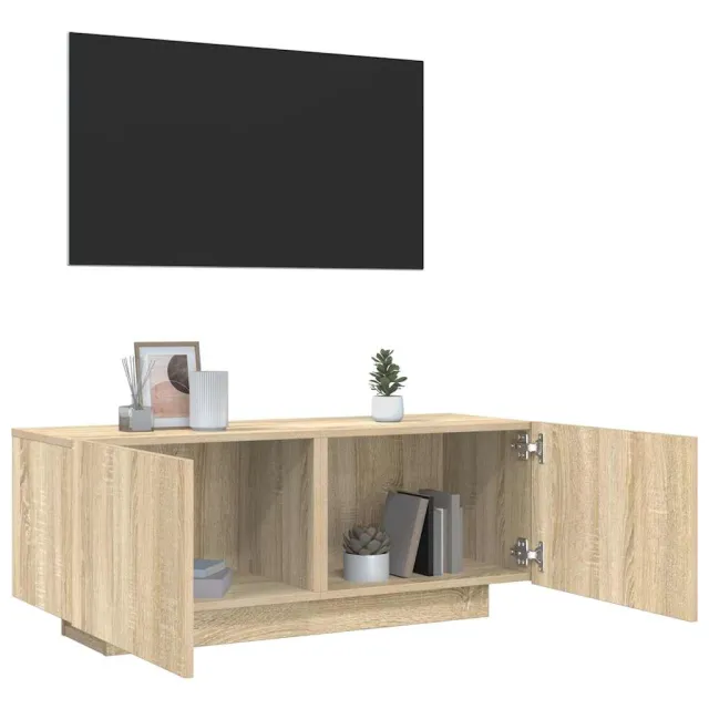 vidaXL Tv-meubel 100x35x40 cm bewerkt hout sonoma eikenkleurig Bruin