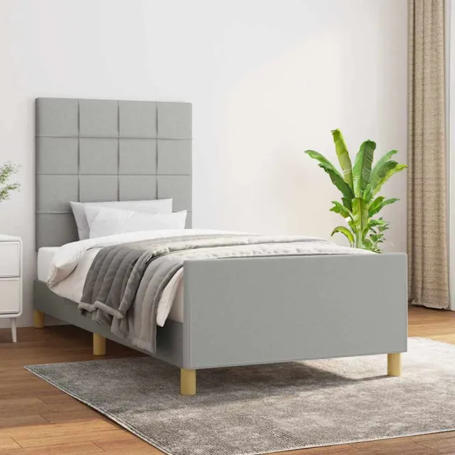 vidaXL Bedframe zonder matras 100x200 cm stof lichtgrijs