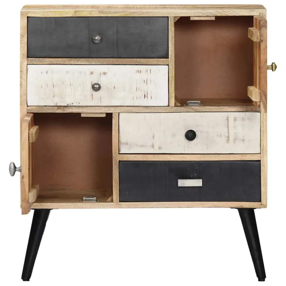vidaXL Dressoir 70x30x78 cm massief mangohout bruin, foto 3