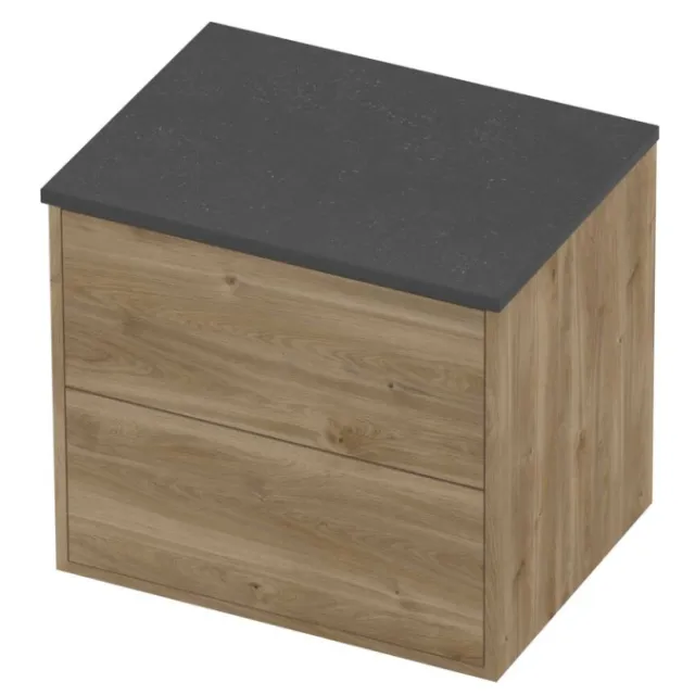 Proline Deck Badmeubelset Hardsteen Voor Grepen Symmetrisch Kader 60x46x54 cm Blue Stone Cider Oak Eiken