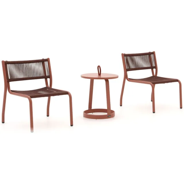 Manifesto Furniture Manifesto Misurina/Salemi lounge balkonset 3-delig stapelbaar Taupe