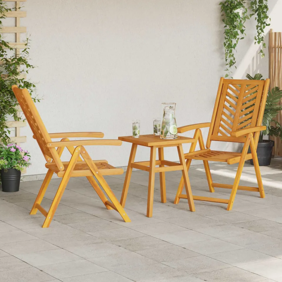 vidaXL Tuin eettafelset 3 st Bruin Massief Acaciahout, foto 3