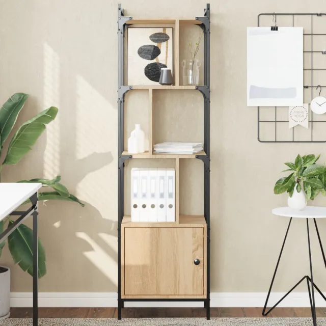 vidaXL Boekenkast met deur 44,5x30x154,5 cm hout sonoma eikenkleurig, foto 2