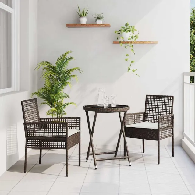 vidaXL Tuin Bistro Set 3 st Bruin poly rattan, foto 2