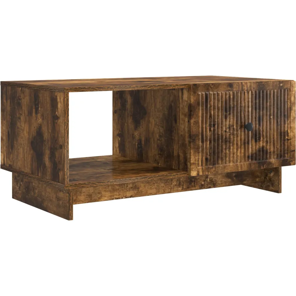 vidaXL Salontafel Gerookt eiken 90 x 50 x 40 cm Bewerkt hout, foto 3