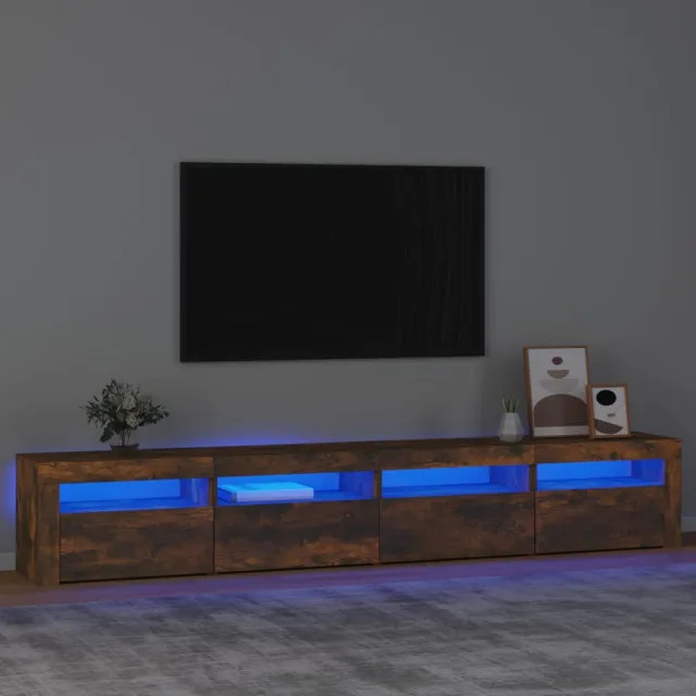 vidaXL Tv-meubel met LED-verlichting 240x35x40 cm gerookt eikenkleurig Bruin