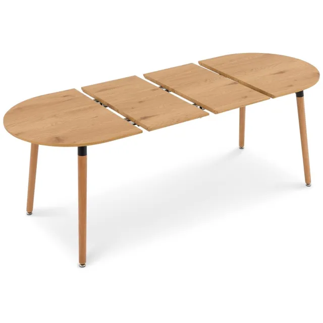 IDIMEX Eettafel LAMISA 120-200 x 80 cm, uitschuifbaar – eikenhouten decor bruin