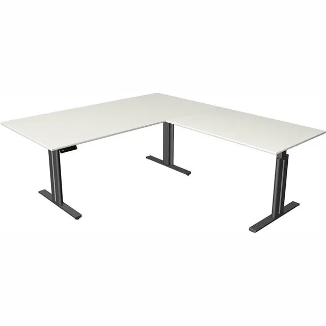 Kerkmann Hoekbureau Move-3 elegant wit 200x220cm elektrisch verstelbaar