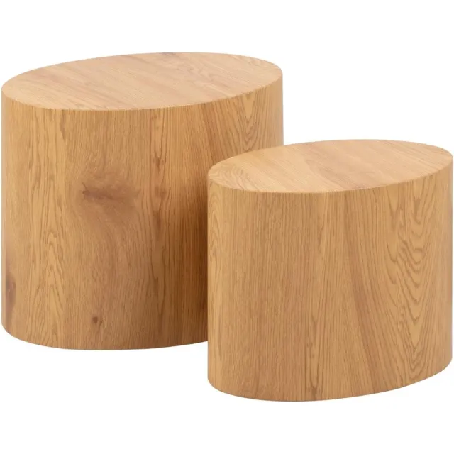 Giga Living Salontafel Set van 2 Finn MDF Naturel - Giga Living Bruin