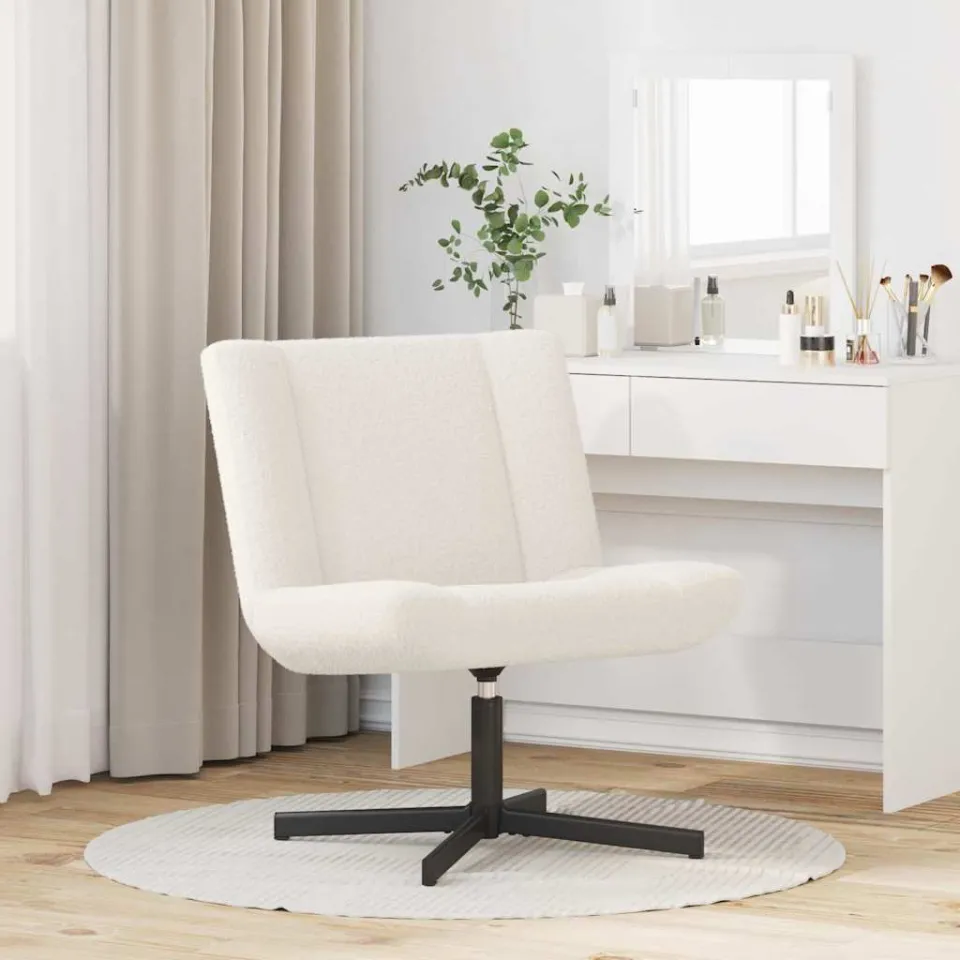 vidaXL Draaistoel Crème 63 x 75 x 76 cm Schapenvacht, foto 3