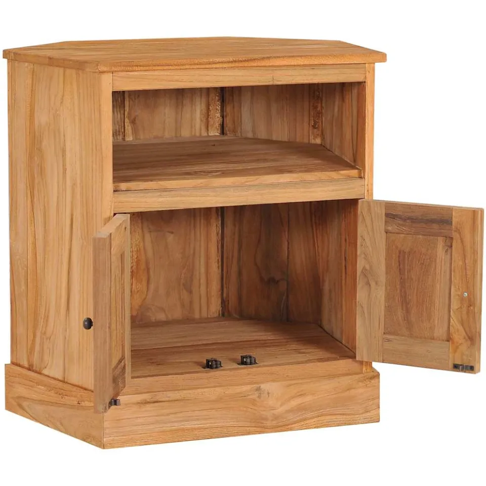 vidaXL Hoekkast 60x45x60 cm massief teakhout bruin, foto 2