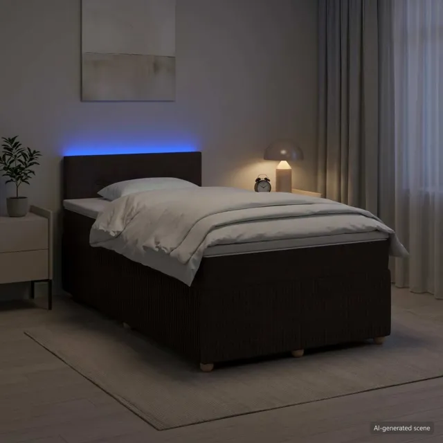 vidaXL Boxspringbed met matras Donkerbruin 120 x 200 cm Stof