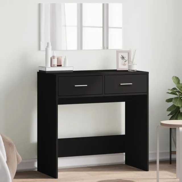 vidaXL Kaptafel met spiegel 80x39x80 cm zwart, foto 2